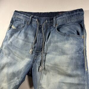 Mens Diesel Narrot Denim Sweat Pants Jogger Jeans Blue 32x30 Drawstring Waist